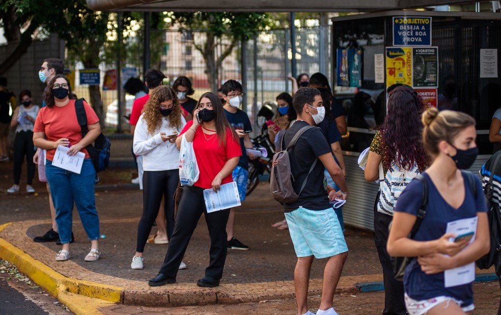 Enem 2021 em Ribeirão Preto, SP. — Foto: Érico Andrade/g1