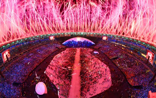 Visão geral do Estádio Maracanã, onde aconteceu a cerimônia de abertura dos Jogos Olímpicos Rio 2016