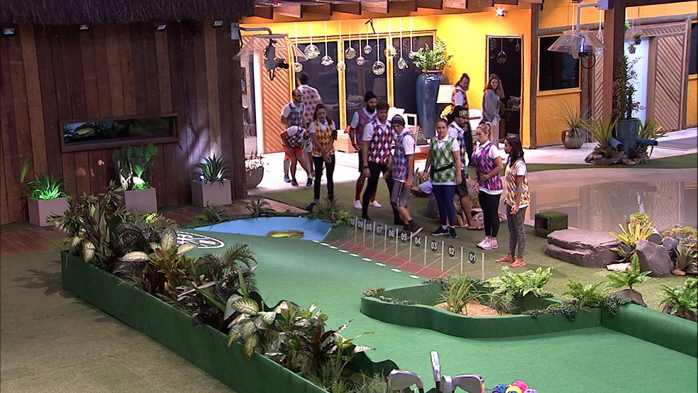 Prova do Líder foi uma competição de golf no BBB18 (Foto reprodução)