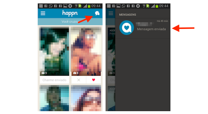 Acessando um chat de mensagem do Happn para Android (Foto: Reprodução/Marvin Costa)