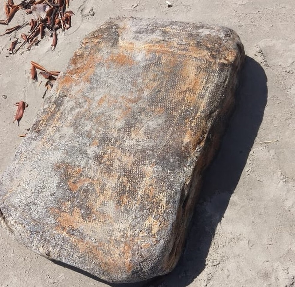 Pacote sem identificaÃ§Ã£o foi encontrado e recolhido nesta segunda-feira (29) em Igarassu, no Grande Recife â Foto: AndrÃ© Milano/WhatsApp