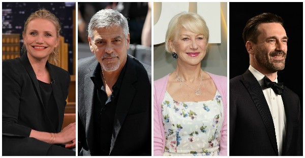 Cameron Diaz, George Clooney, Helen Mirren e Jon Hamm escolheram não ter filhos (Foto: Getty Images)