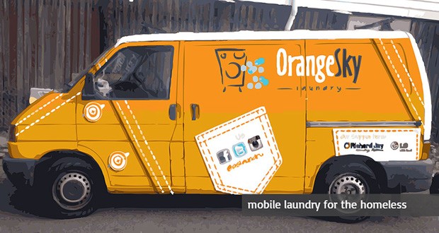 Van para lavagem de roupas (Foto: Orange Sky Laundry/Divulgação)