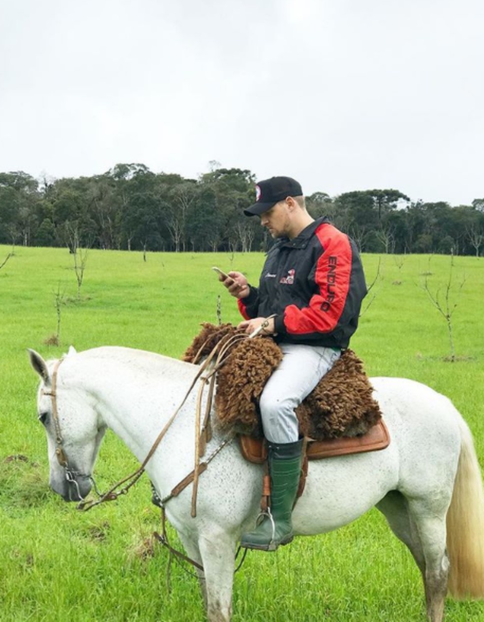 Diego foi campeão brasileiro de laço comprido em cavalo  — Foto: João Mello/Gshow