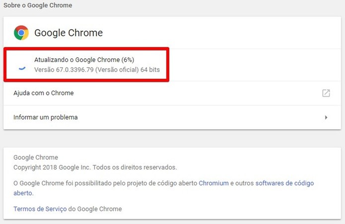 Atualizar chrome 2019