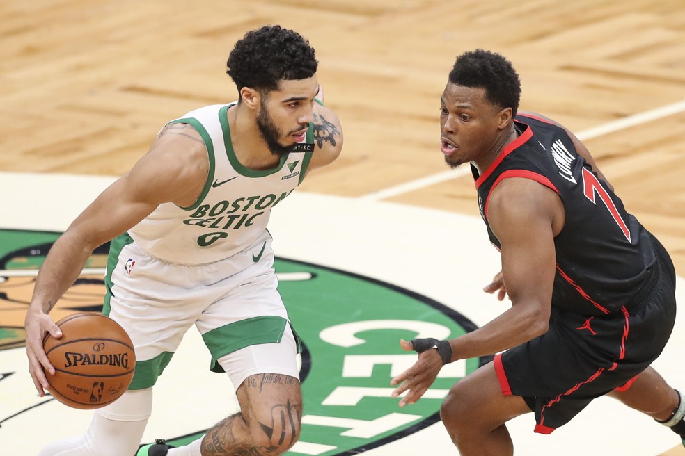 Tatum Raptors Celtics — Foto: Adam Glanzman/Getty Images
