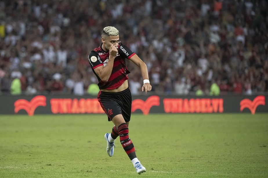 Andreas comemora gol contra o Fluminense pelo Flamengo