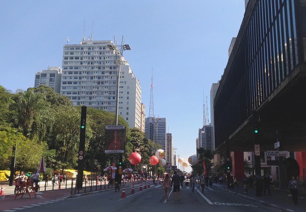 Avenida Paulista, às 10h desta segunda-feira, no 1 de Maio. Centrais sindicais organizam manifestação  (Foto: Barbara Bigarelli/Editora Globo)