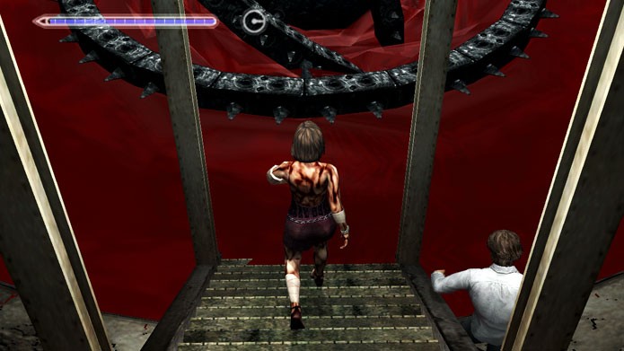 Para fazer os dois finais mais trágicos em Silent Hill 4, deixe Eileen morrer na máquina giratória (Foto: Reprodução/Youtube)