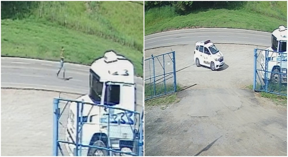Homem conseguiu fugir após perseguição policial, em Laranjal Paulista (SP) — Foto: Reprodução/Câmera de segurança