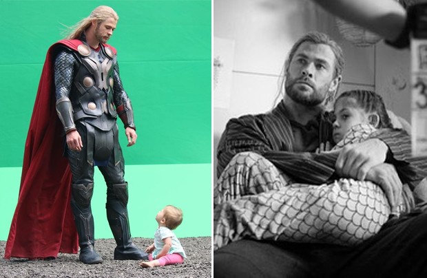 Chris Hemsworth compartilha fotos de sua filha em Thor