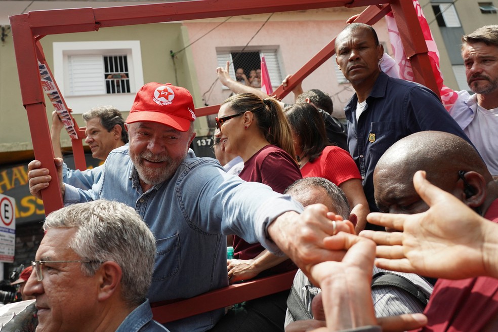 Ex-presidente Lula (PT) participa de ato em São Bernardo do Campo (SP) — Foto: REUTERS/Mariana Greif