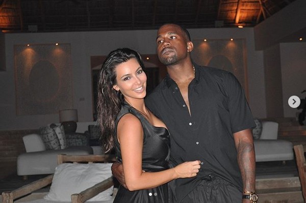 O rapper Kanye West com a esposa, a socialite Kim Kardashian (Foto: Instagram)