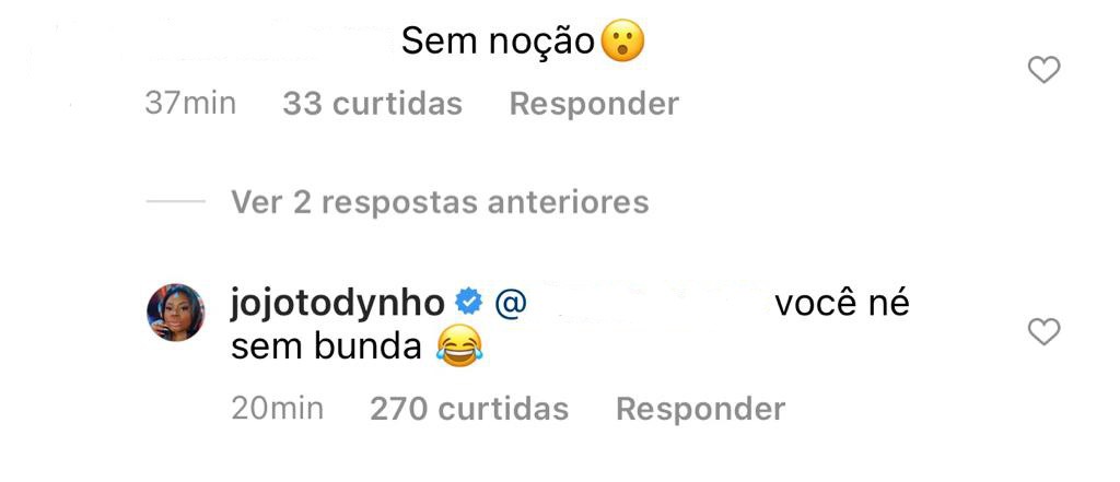 Jojo Todynho responde crítica de seguidora (Foto: Reprodução/Instagram)