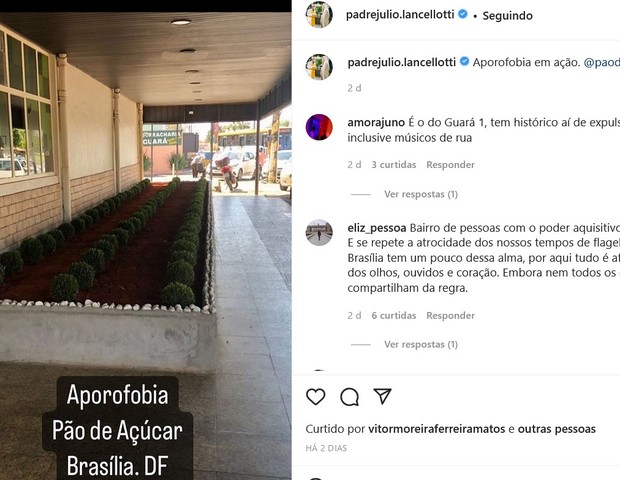 Padre Júlio Lancellotti denuncia aporofobia (Foto: Reprodução/Instagram)