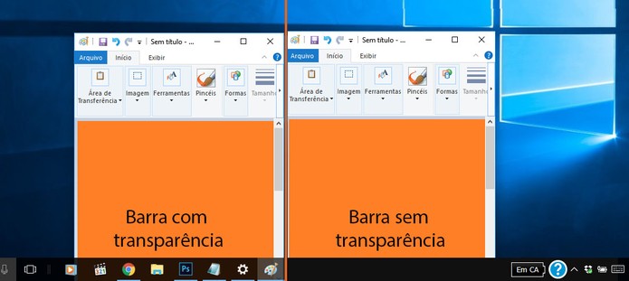 Veja a diferença na barra de tarefas do Windows 10 (Foto: Reprodução/Barbara Mannara)