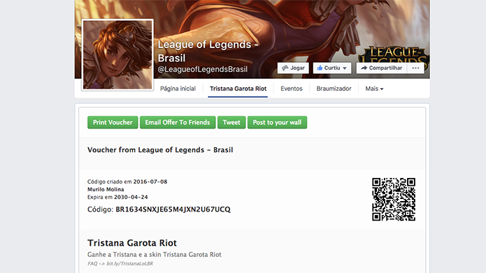 Salve seu código de ativação do League of Legends (Foto: Reprodução/Murilo Molina)