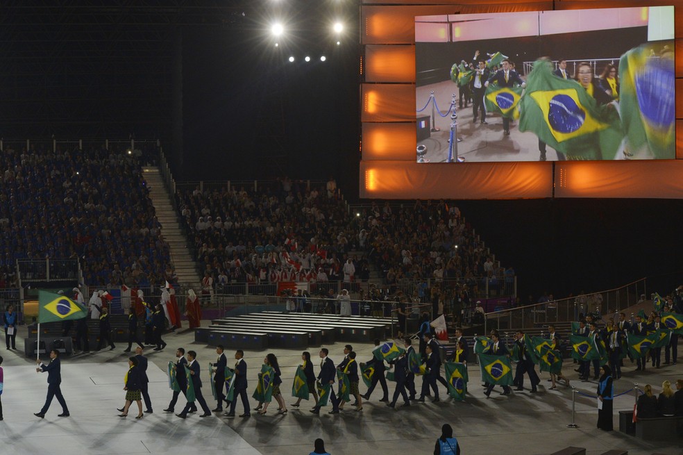 Comitiva brasileira na WorldSkills 2017, maior competição mundial de capacitação técnica — Foto: FIEP