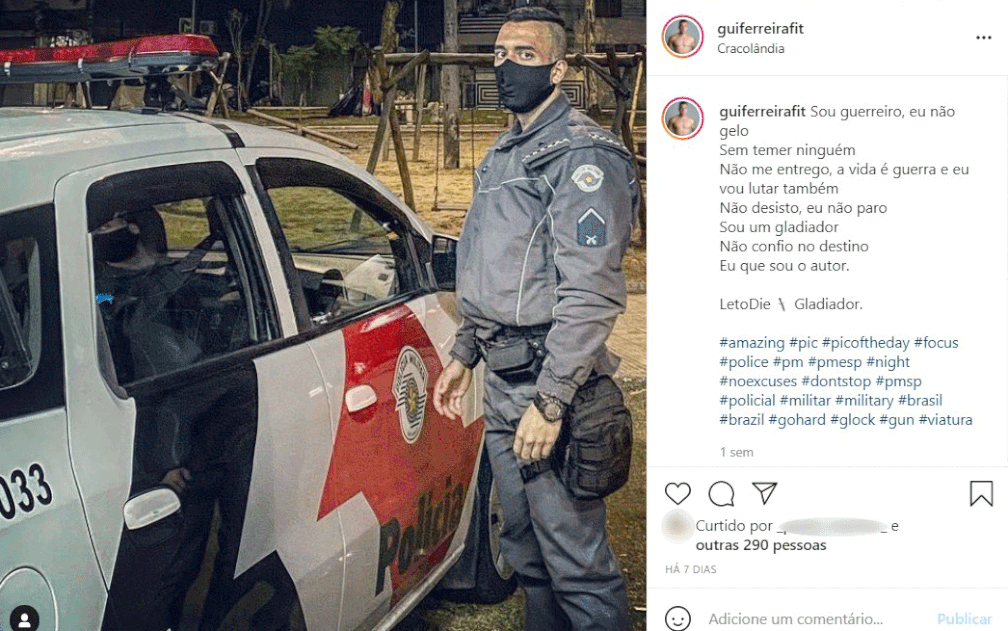 Guilherme Ferreira Vicente é soldado da Polícia Militar de São Paulo — Foto: Reprodução/Arquivo pessoal
