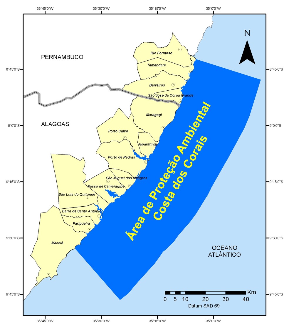 Área de Proteção Ambiental Costa dos Corais inclui 14 cidades — Foto: Reprodução/ICMBio