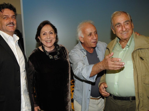 Os atores Werner Schunemann , Aracy Balabanian , Flavio Migliaccio e Elias Gleizer na festa de lançamento da novela &#39;Passione&#39;, em maio de 2010 (Foto: Bob Paulino/TV Globo)