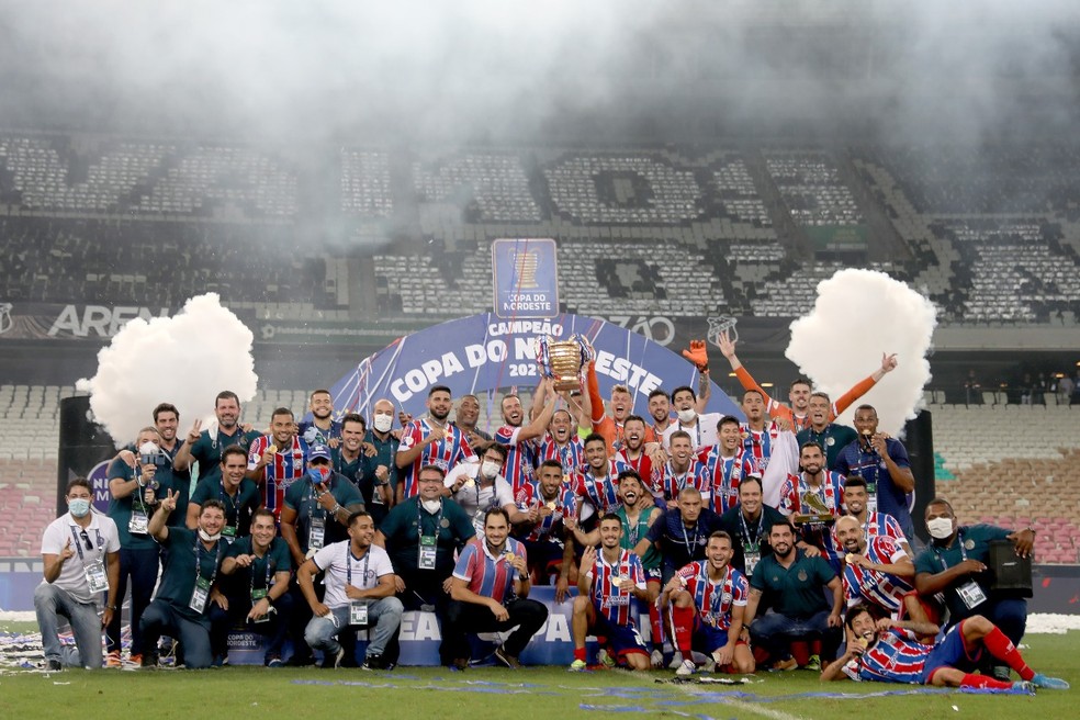 Bahia vence o Ceará e conquista a Copa do Nordeste de 2021 — Foto: Felipe Oliveira/EC Bahia
