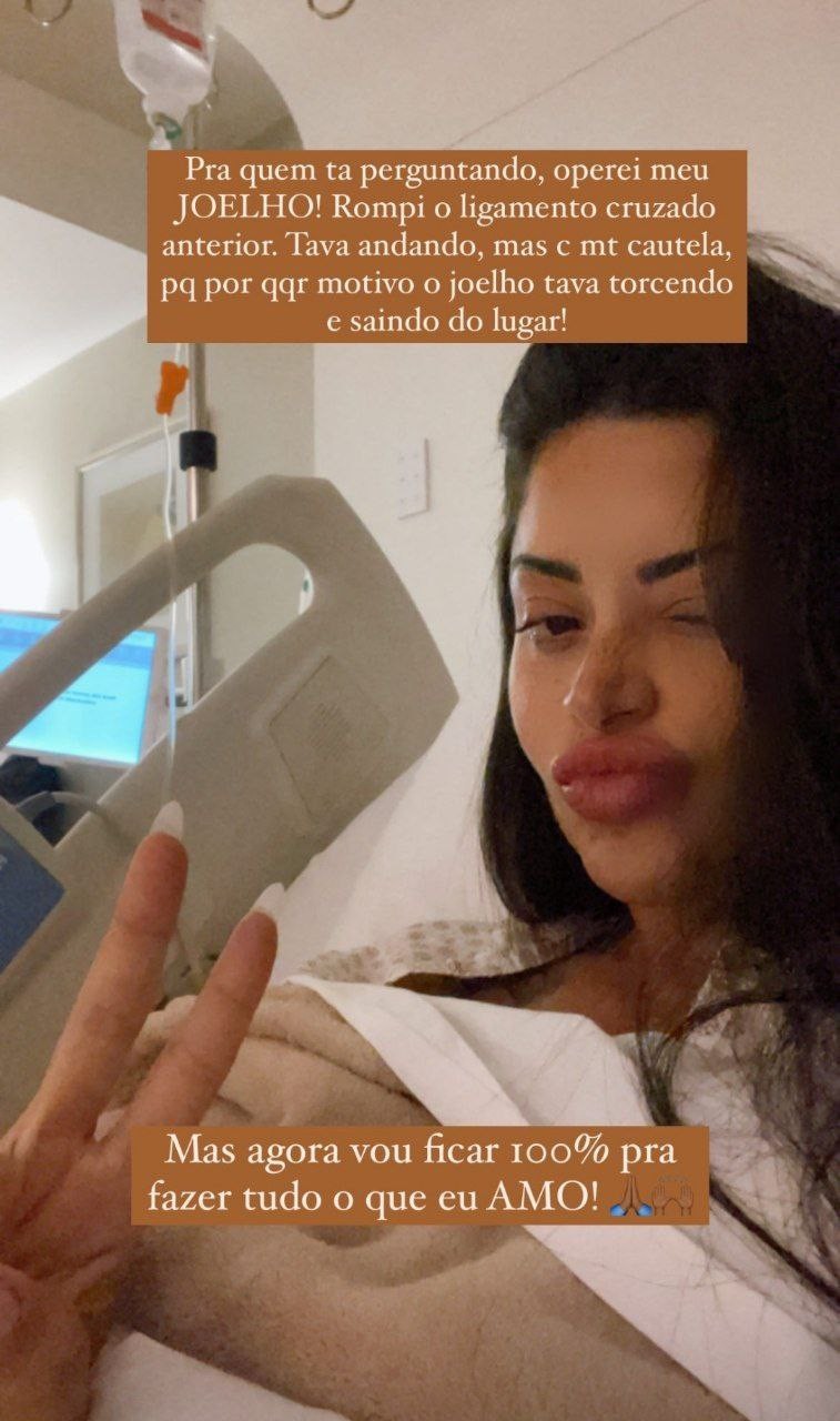 Aline Riscado faz operação no joelho (Foto: Reprodução/Instagram)