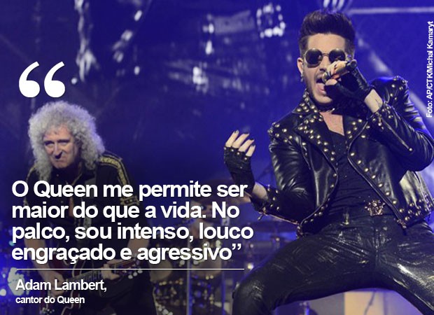 Adam Lambert canta com o Queen (Foto: AP/CTK/Michal Kamaryt)