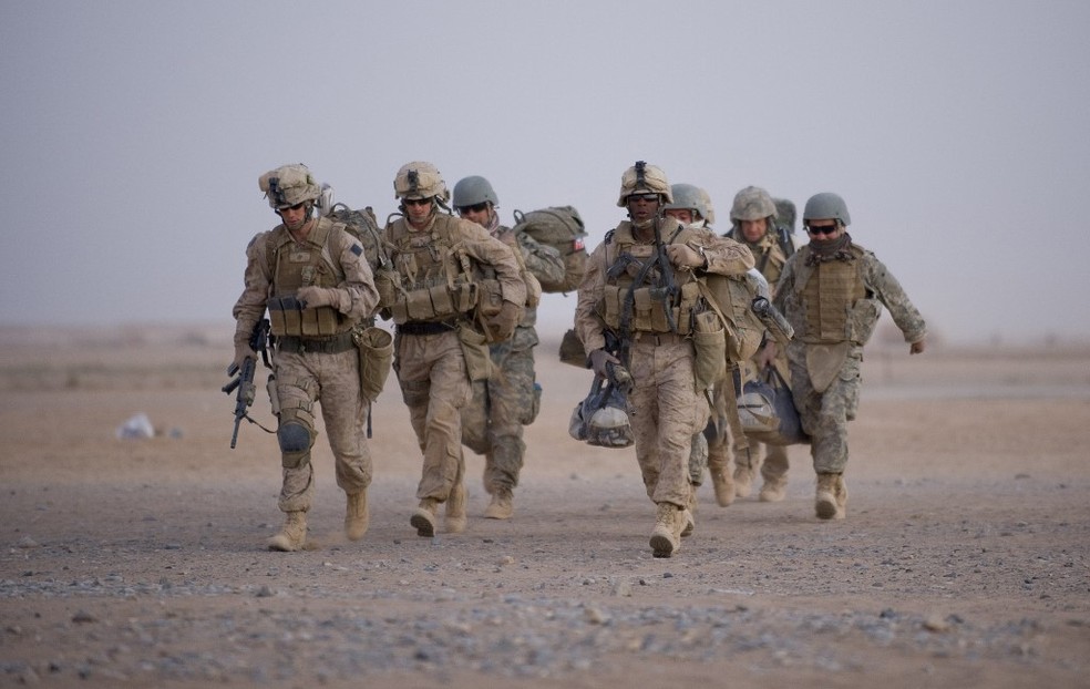 Foto de 2009 mostra soldados dos EUA no Afeganistão — Foto: Manpreet Romana/AFP