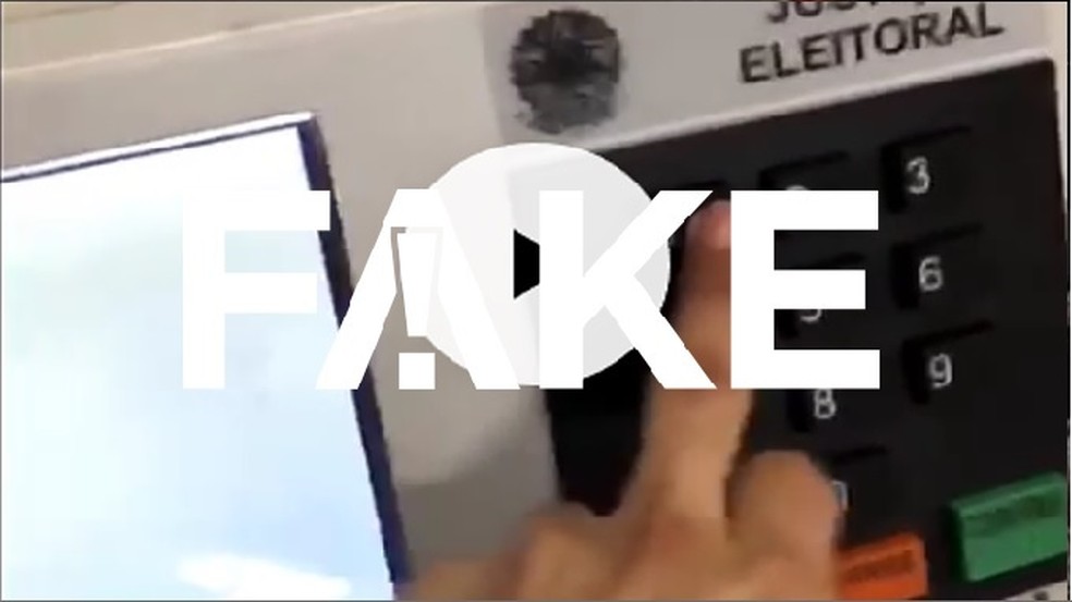 É #FAKE vídeo em que eleitor digita 1 e a aparece nome de Haddad  — Foto:  G1