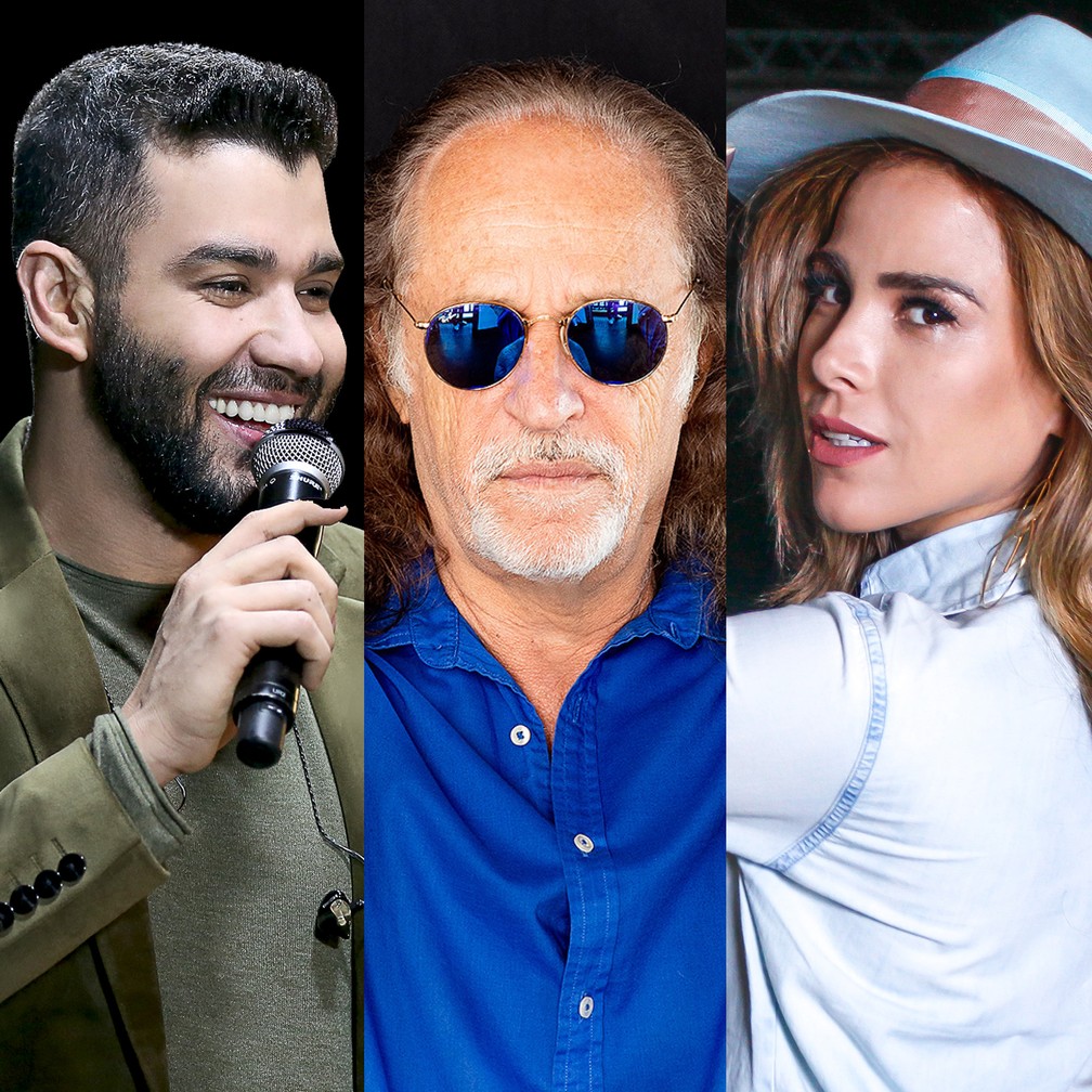 Gusttavo Lima, Alceu Valença e Wanessa fazem lives neste domingo (3) — Foto: Divulgação, Celso Tavares/G1