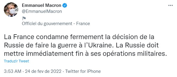 Emmanuel Macron (Foto: Reprodução / Twitter)