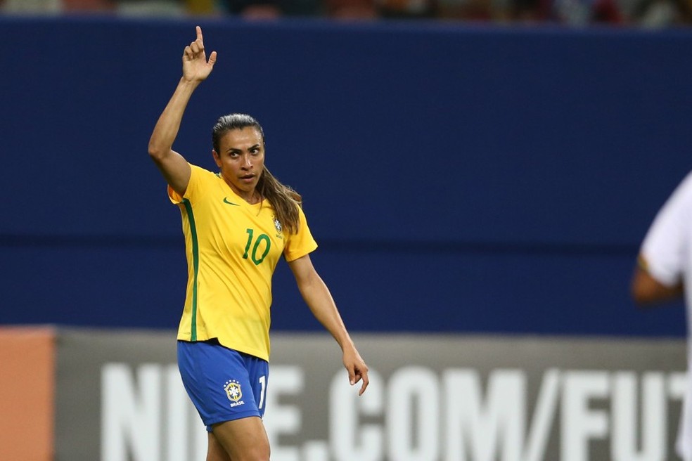 Marta é a Maior Artilheira da história da Copa do Mundo Feminina — Foto: Lucas Figueiredo/Divulgação/CBF