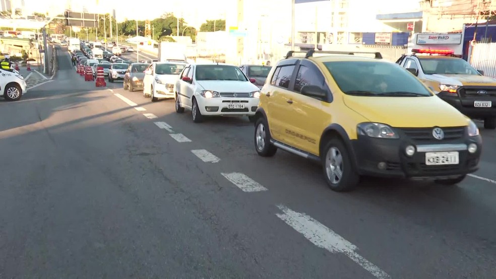 Congestionamento na Zona Leste de SP nesta segunda  — Foto: Reprodução/TV Globo
