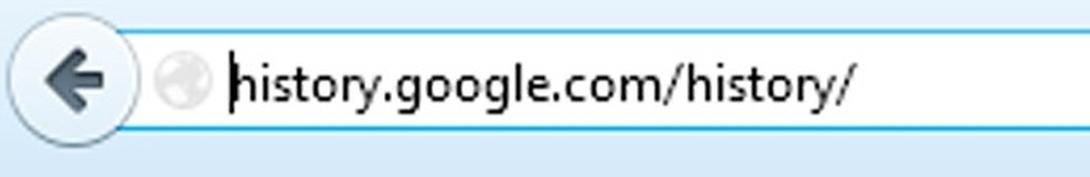 Endereço para acesso ao histórico de buscas no Google — Foto: Reprodução/Lívia Dâmaso