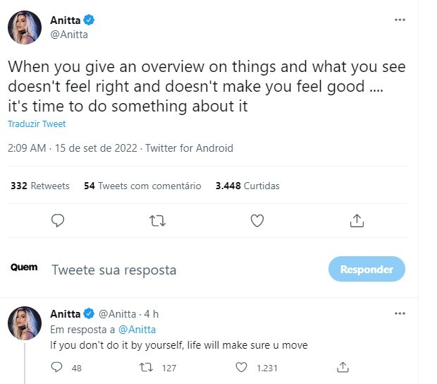 Anitta desabafa (Foto: Reprodução/Twitter)