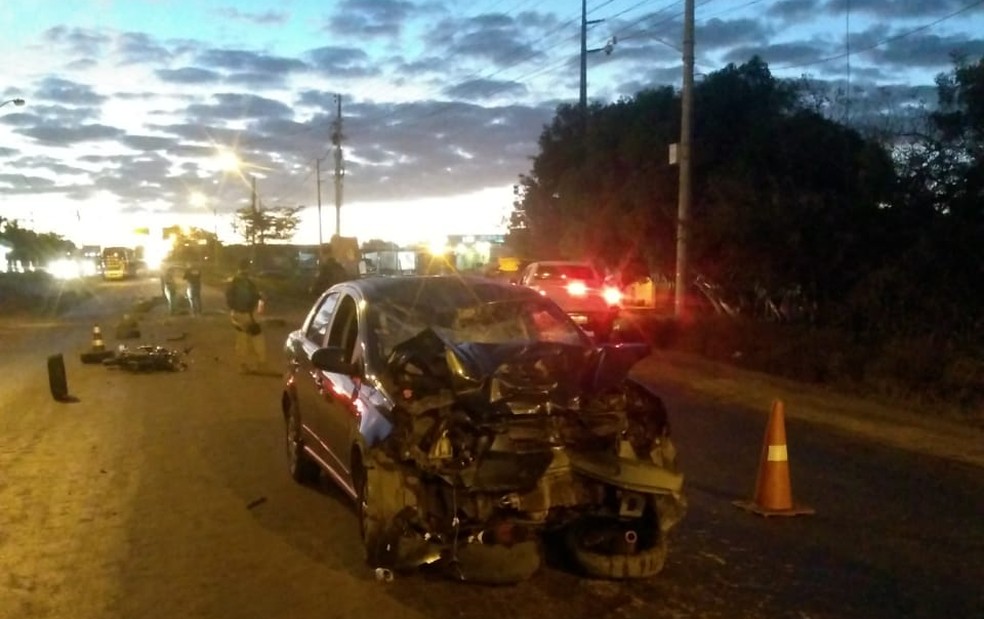 Motociclista morreu ao colidir com carro na BR-316 em Teresina — Foto: Divulgação