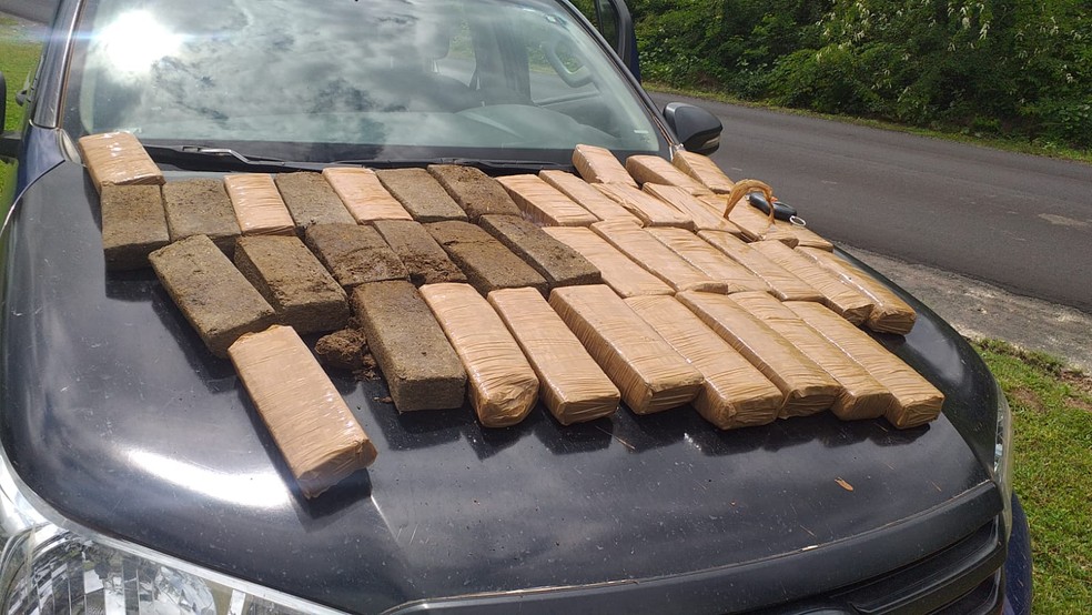 Droga apreendida dentro de carro na PI-113 — Foto: Divulgação/GPM José de Freitas