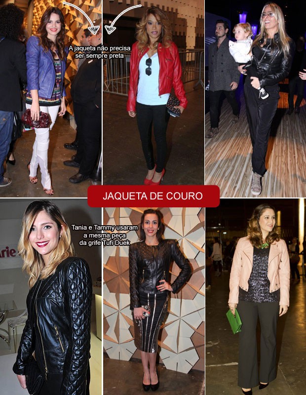 Jaqueta de couro (Foto: Agnews; Deco Rodrigues e Edu Saraiva/Revista QUEM)