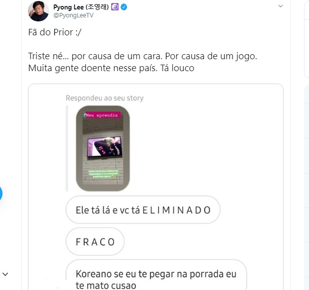 Treta! Felipe Prior surpreende e faz convite atrevido para Pyong