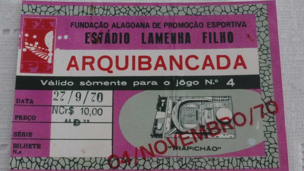 Ingresso para o "Estádio Lamenha Filho"; tudo mudou depois — Foto: Arquivo / Museu dos Esportes