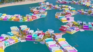 O projeto da Maldives Floating City, a primeira cidade flutuante do mundo, que ficará nas Maldivas — Foto: Reprodução