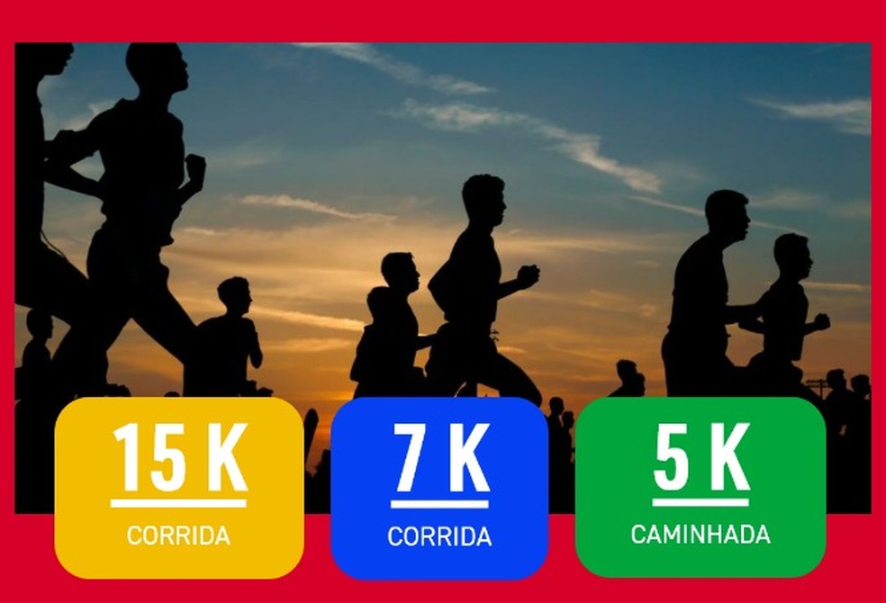 Corrida terá três percursos. — Foto: Divulgação