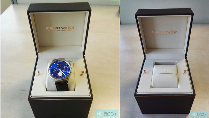 Caixa acolchoada do smartwatch da Huawei (Foto: Reprodução/hdblog)