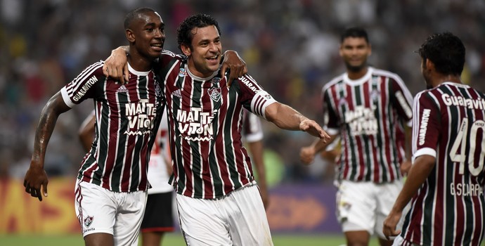 comemoração fred gerson fluminense x são paulo (Foto: André Durão)