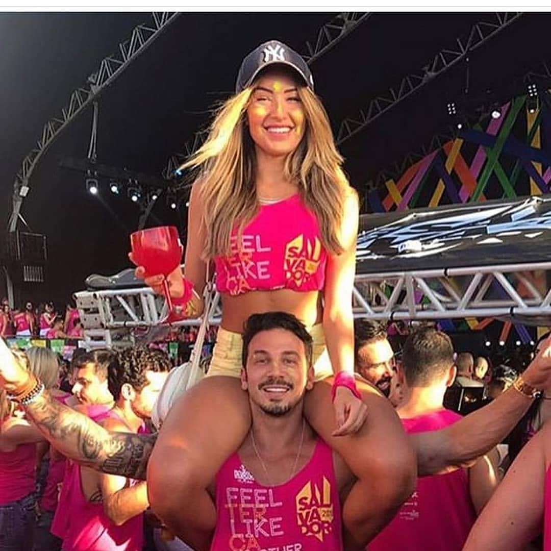 Ex-BBB Gustavo reata namoro com repórter do Faustão (Foto: Reprodução / Instagram)