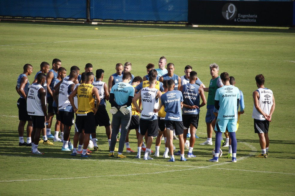Grupo, Grêmio, time, treino, Renato Gaúcho — Foto: Lucas Bubols/GloboEsporte.com