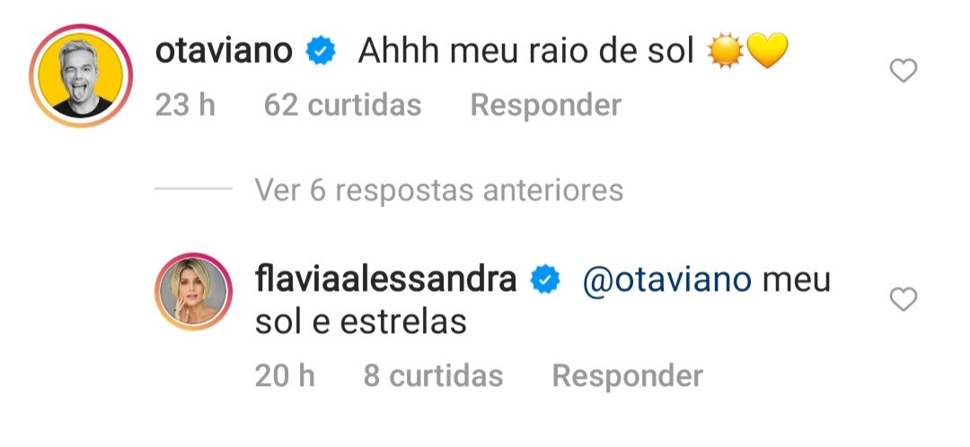 Otaviano Costa e Flavia Alessandra trocam declarações de amor (Foto: Reprodução / Instagram )