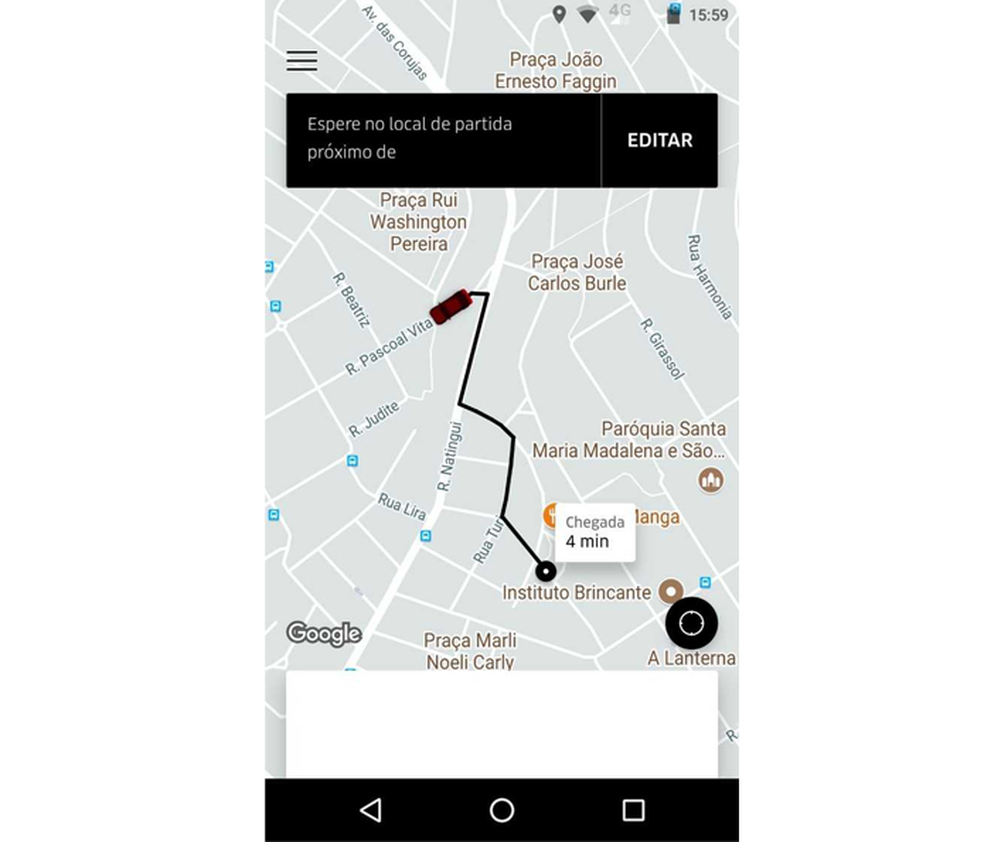 Uber começa a exibir a cor dos carros no mapa do app (Foto: Reprodução)