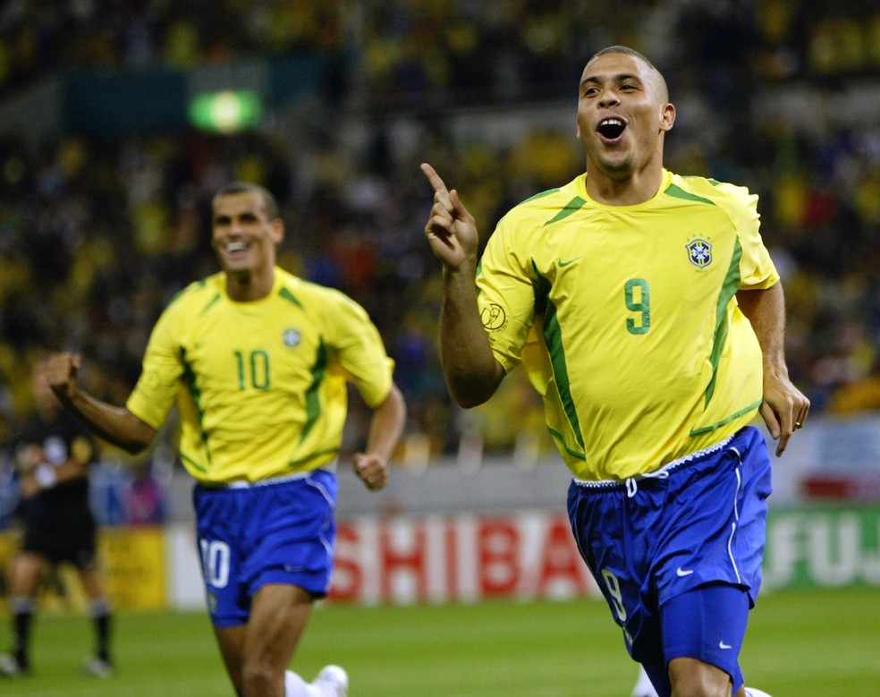 Ronaldo é o maior artilheiro do Brasil em Copas — Foto: Getty Images